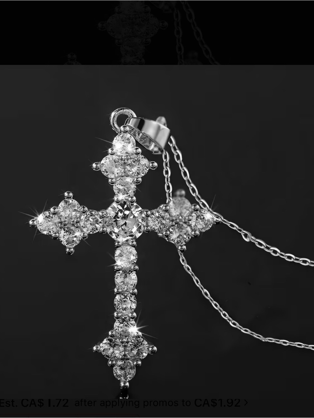 ⭐️ Crystal Cross Pendant Necklace - Sparkling White CZ Accent